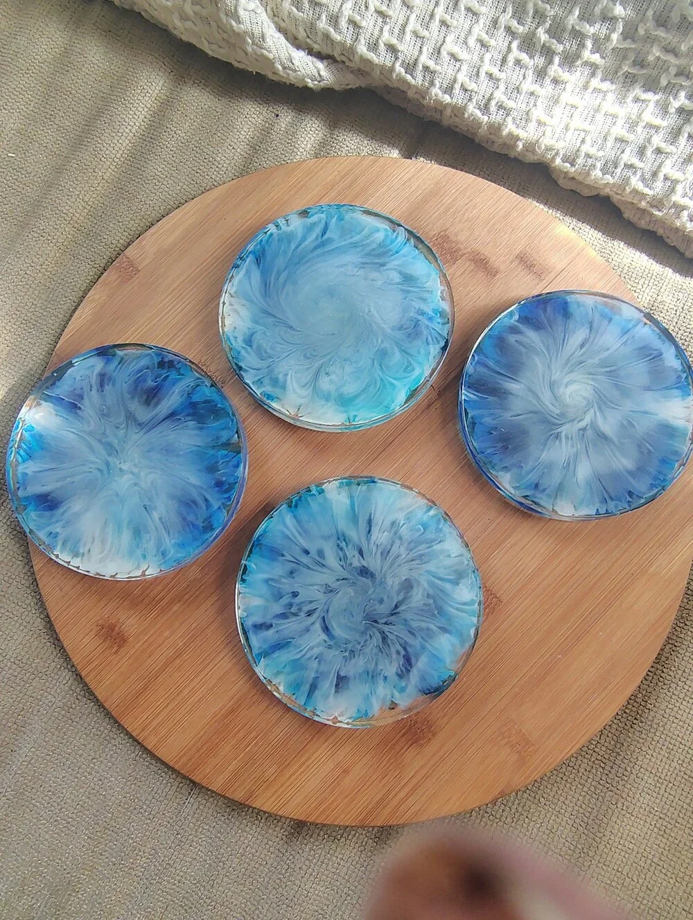 Blue Marble Coasters - Set of 4
